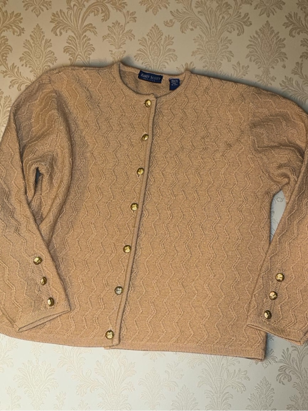 Karen Scott Fabulous Wool Cardigan Vtg. Made in Australia Size PXL
